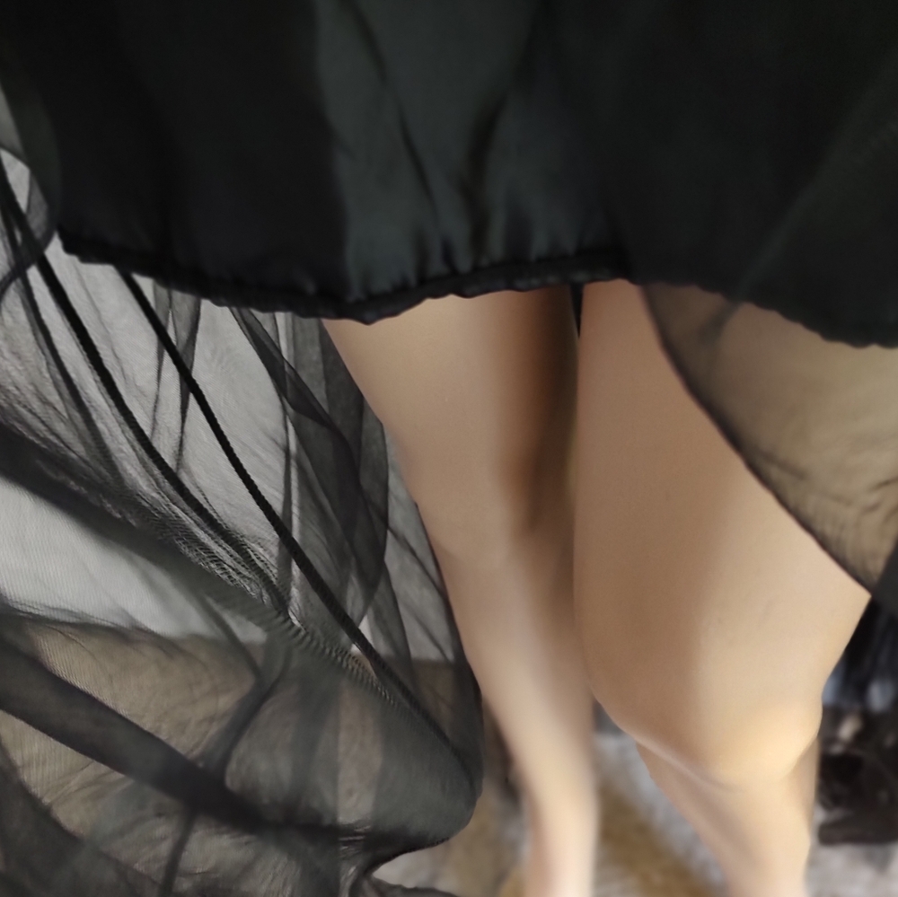 Halloween costume Idea Make It Goth,Tulle Tiered Layered maxi Mini skirt Black - Picture 9 of 11
